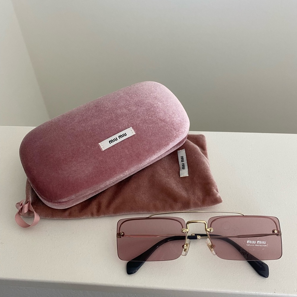 Miu Miu Socit 58mm Square Pink Lens Sunglasses